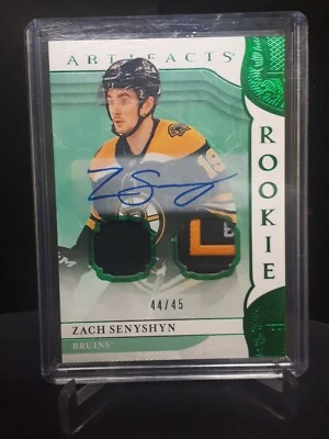 19-20 Artifacts Rookie Autograph Materials Emerald #178 Zach Senyshyn RC 44/45 - Image 1 of 2