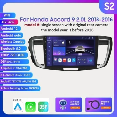 Radio estéreo de coche de 10,1" para Honda Accord 9 Android 14 2013-2016 Carplay GPS 8 núcleos Foto 1 de 4