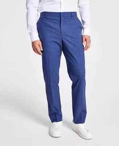 Tommy Hilfiger Hombre Calce Moderno TH Flex PANTALONES DE VESTIR COLOR AZUL/MARRÓN TALLA 32X32 - Imagen 1 de 7