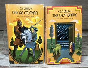 Prince Caspian (#2) & The Last Battle (#7) by C.S. Lewis Paperback (1973-1976) - Picture 1 of 15