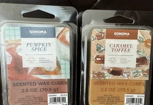 NEW Lot of 2 Packs SONOMA PUMPKIN SPICE & CARAMEL TOFFEE 6pc Scented Wax Melts - Picture 1 of 2