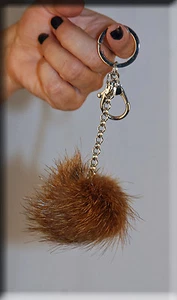 Portachiavi in pelliccia di Nutria marrone nuovo - Efurs4less - Foto 1 di 1
