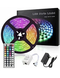 5M RGB 5050 LED Strip light SMD 44 Key Remote 12V US Power Full Kit - Picture 1 of 7
