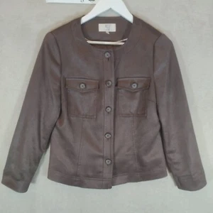 CC Petite Country Casuals giacca/cappotto donna S UK 10 marrone/fungo neutro - Foto 1 di 7