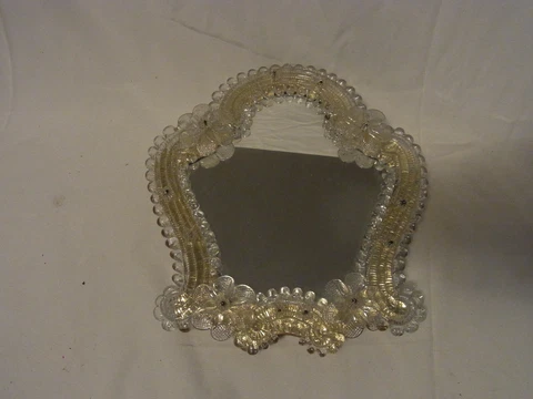 Murano Glass Flower Wall Mirror Vintage Italy #OBN Cover