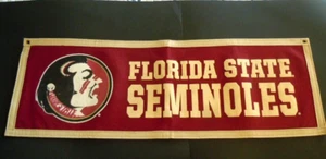 BANNER VINTAGE FLORIDA STATE SEMINOLES FELTRO LANA? 33" x 11" Made in USA - Foto 1 di 5