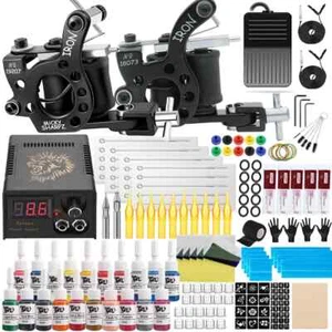 Professional Coil Tattoo Kit 10 Wraps Coils Machine Gun Set Needles Inks Kit - Zdjęcie 1 z 26