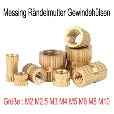 Rändelmutter Gewindeeinsatz Einpressmutter Einschlagmutter Messing M2M2.5M3-M10 - Bild 1 von 4