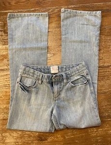 Old Navy The Darling Girls Jeans Low Rise Flare Blue Adjustable Waist Size 14 - Picture 1 of 12