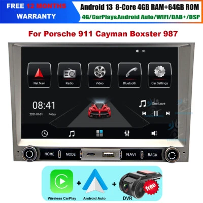 8"Touchscreen Android 13 Autoradio GPS Navigation Für Porsche Cayman Boxster 987 - Bild 1 von 4