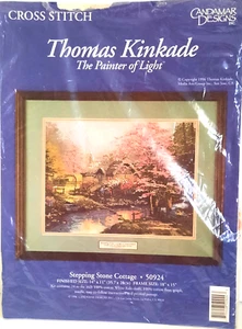 Thomas Kinkade"Stepping Stone Cottage" 18×15" Cross Stitch Kit #50924 New 1996 - Picture 1 of 7