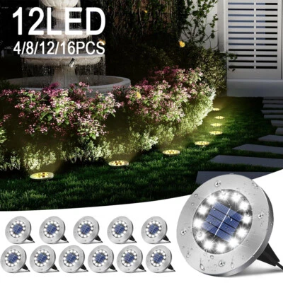 12LED Solarleuchte Bodenstrahler Außen IP65 Gartenleuchten Garten Solarlampen DE - Bild 1 von 4