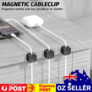 6/12 Magnetic Cable Wire Clips Cord Lead Organizer USB Charger Cable Holder VIC - Picture 1 of 11