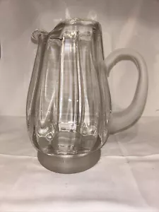 Qualia Glas Wasserglas Krug mattierter Griff und Boden 9-1/4" hoch. mit Etikett - Bild 1 von 5