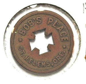 St. Helens Oregon Bob's Place bueno para 5c agujero comercial 21 mm ficha central - Imagen 1 de 2