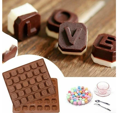 A to Z alphabet Silicone Chocolate  Mould Baking  Ice Tray Resin Wax melt Cake - Image 1 of 4