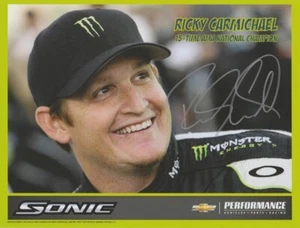2012 Ricky Carmichael signed Chevy Sonic Supercross Motocross NASCAR Hero Card - Picture 1 of 2