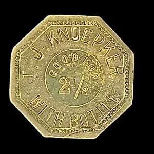 2½ ¢ w/Bottle T. J. Knoepker Maverick Trade Token/Coin - Picture 1 of 2