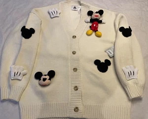 【US Women M, Relaxed Fit】Disney Parks Mickey  THICK / BIG / BULKY Cardigan#745 - Picture 1 of 2