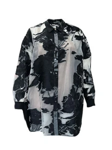 MARINA RINALDI Women's Black Falena Lightweight Sheer Jacket $1180 NWT - Picture 1 of 3