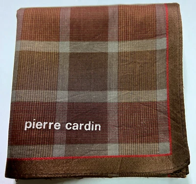 ART CHECK CLÁSSICO MARROM CAFÉ LENÇO ALGODÃO VINTAGE MASCULINO BOLSO QUADRADO 18" - Imagem 1 de 2