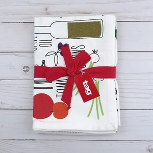 Tag  Kitchen Tea Towels Set of 2 Italian Cooking Pasta Olive Oil - Picture 1 of 2