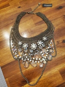 RJ GRAZIANO STATEMENT NECKLACE, Faux Pearls, 20 Inches Long With Extender Chain - Picture 1 of 8