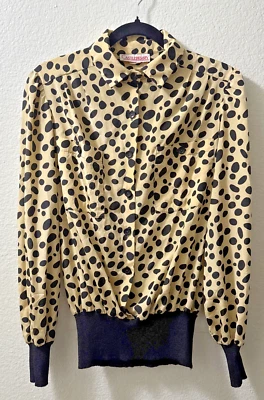 De Colección Estampado Rockabilly Leppard Talla Grande Años 80, 90 Castleberry Club Foto 1 de 4