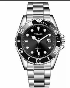 OROLOGIO UOMO DA POLSO SPORTIVO /CLASSICO ANALOGICO STILE ROLEX - Foto 1 di 11
