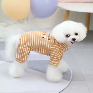 Puppy Pajamas Cotton Small Pet Dog Cat Jumpsuit Indoor Home Sleepwear Clothes US - Picture 1 of 15