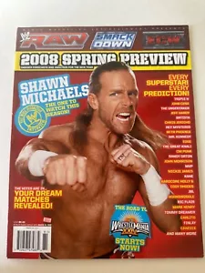 WWE 2008 Spring Preview magazine RAW, ECW Shawn Michaels poster. - Picture 1 of 9