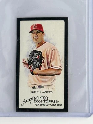 2008 Topps Allen and Ginter #125 JOHN LACKEY * MINI * BLACK BORDER PARALLEL - Image 1 of 2