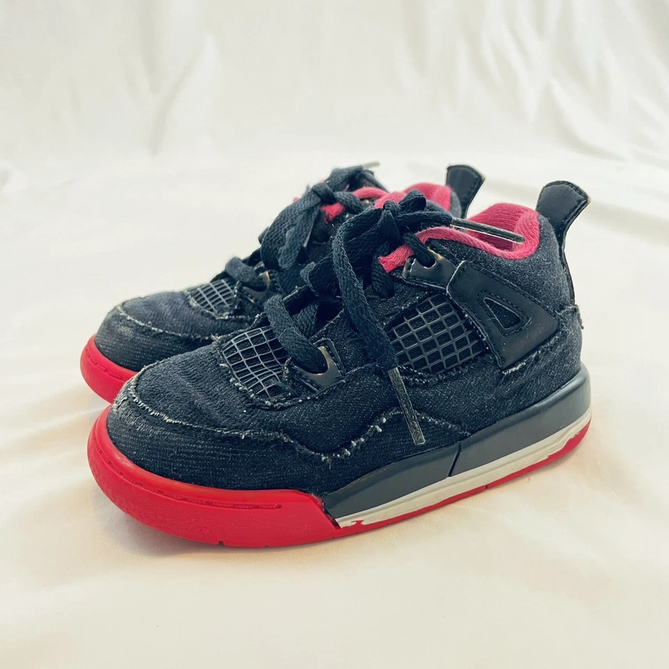 Nike Air Jordan 4 Retro GT Bebé Niña Talla 8C Azul Marino Denim Azul Y Rosa 705345-408 Foto 1 de 4