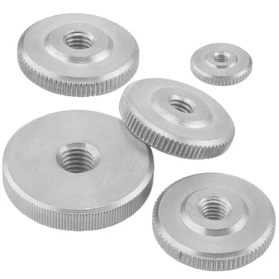 Rändelmutter DIN 467 Edelstahl A1 Flachmutter V2A niedrige Form rostfrei - Bild 1 von 4