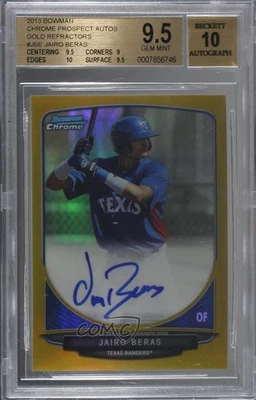 2013 Bowman Chrome Prospects Gold Refractor /50 Jairo Beras BGS 9.5 Auto - Image 1 of 2