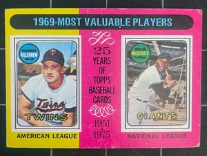 1975 Topps #207 - 1969 • MVP Harmon Killerbrew / Willie McCOVEY - En muy buena condición - Imagen 1 de 4