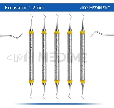 MEDIMENT 5 PCS DENTAL EXCAVATOR RESTORATIVE INSTRUMENTS SPOON EXCAVATORS 1.2MM
