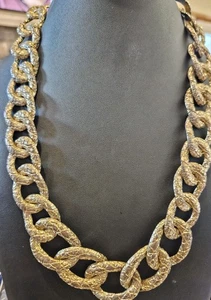 Collar texturizado eslabón grande chapado en oro 22 pulgadas - Imagen 1 de 2