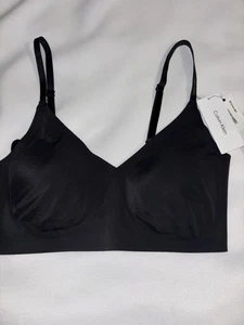 Calvin Klein Invisibles leicht gefütterter Bralette schwarz Größe S neu mit Etikett 44 $ - Bild 1 von 6