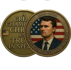 Moneda Conmemorativa Charlie Kirk - Homenaje a la Libertad de la Verdad para Fans, Young Hero of Us - Imagen 1 de 13