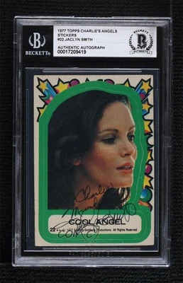 BAS 1977 Charlie's Angels Stickers Kelly Garrett Jaclyn Smith BGS Authentic 3c7 - Image 1 of 3
