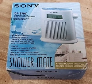 Sony Shower Mate ICF-S79 4Band TV/Weather/FM/AM Radio Discontinued Brand New - Picture 1 of 8