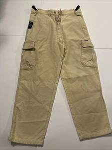 VTG Y2k ALPHANUMERIC A# TECH PANTS 34X32 COTTON BAGGY SKATE CARGO Pockets 90s - Picture 1 of 5
