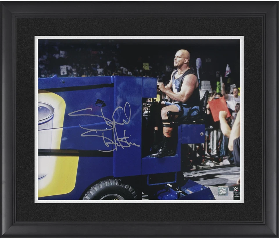 Stone Cold Стив Остин WWE в рамке подпись 16 «x 20» езды Zamboni фотография - Изображение 1 из 1