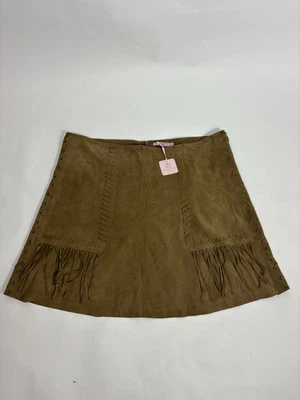 Minifalda de gamuza con flecos Calypso St. Barth Cerilea en color tostado talla L nueva con etiquetas Foto 1 de 4