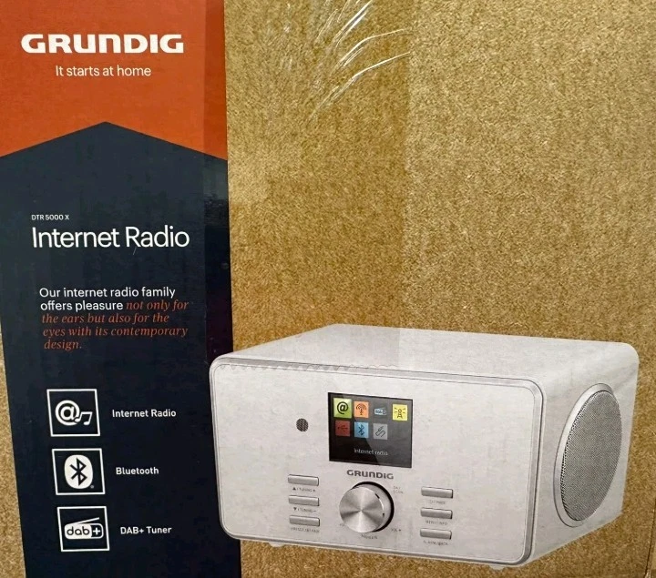 Grundig DTR 5000 X Internetradio Analog & Digital Bluetooth Weiß Verp. beschäd - Bild 1 von 2