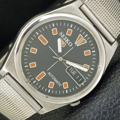 VINTAGE SEIKO 5 AUTOMATIC JAPAN 7009A MENS BLACK COLOR DIAL WATCH a702104-3 - image 1 of 4