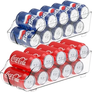 Soda Can Organizer for Pantry / Refrigerator, Clear, Set of 2 - Picture 1 of 6