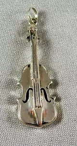FABULOUS ANTIQUE VINTAGE ESTATE FIGURAL SILVER PENDANT CELLO 1910'S - Bild 1 von 2