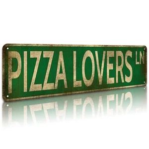 KooLL Pizza Lovers ln Sign Vintage Metal Sign Retro Metal Plaque Bar Pub Post... - Picture 1 of 7